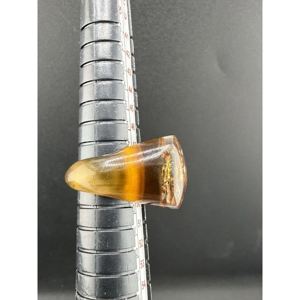 Scorpion Amber Resin Statement Ring - Honey Amber Tone